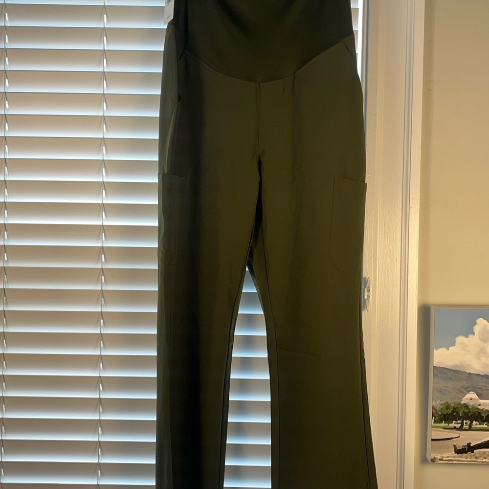 Olive Green Women's Maternity Scrub Pants